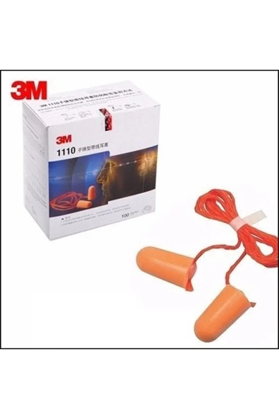 3M 1110 İpli Kulak Tıkacı100'Lü paket ürün görseli 1