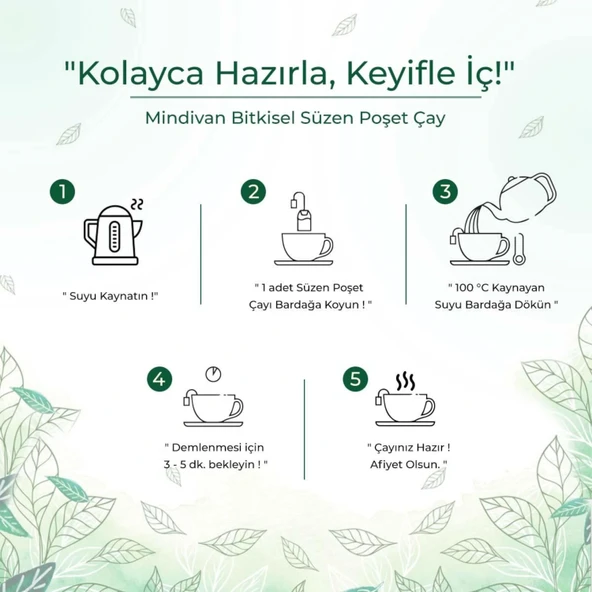 Mindivan Sinameki Bitki Çayı 20'li Süzen Poşet - Resim 2