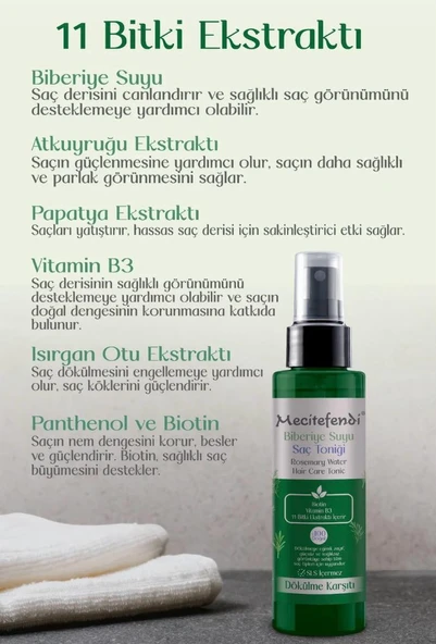 Mecitefendi Biberiye Suyu Saç Toniği 150 ML - Resim 4