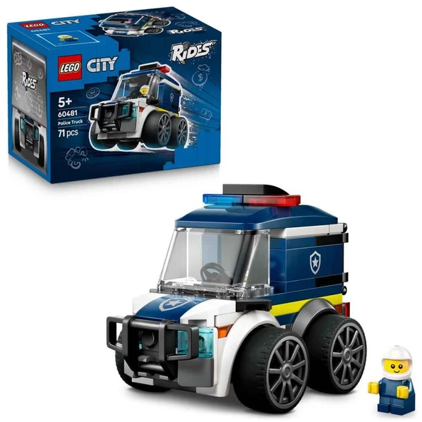 LEGO City Araçlar – Polis Kamyonu - Polis Memuru Minifigürlü Mini Araba Oyuncak Yapım Seti - 60481 ürün görseli 1
