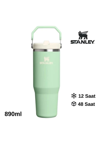 Stanley Iceflow Flip Straw Pipetli Termos 0,89 L | Açık Yeşil ürün görseli 1