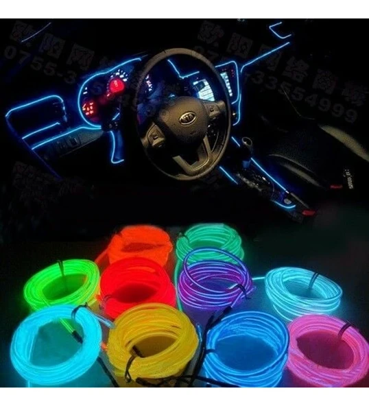 Araç İçi Neon Aydınlatma Kırmızı 3 Metre ürün görseli 1