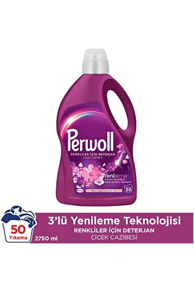PERWOLL Çiçek Cazibesi Hassas Bakım & Yenileme Sıvı Çamaşır Deterjanı 2.75 L (50 Yıkama) ürün görseli 1