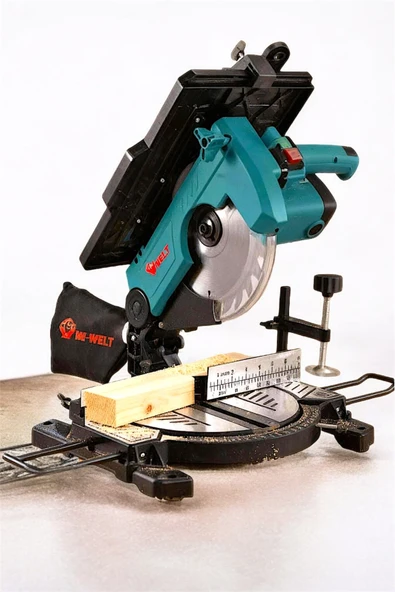 PROFESYONEL ÜSTTEN VE ALTTAN TABLALI 210MM GÖNYE AHŞAP KESME MAKİNESİ - 1200W ürün görseli 1