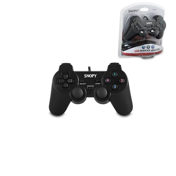 PS3 SİYAH OYUN KOLU ANALOG TİTREŞİMLİ USB KABLO 15 TUŞ - 2 ANALOG - 8 YÖN TETİKLEYİCİ 1.8MT KABLO ürün görseli 1