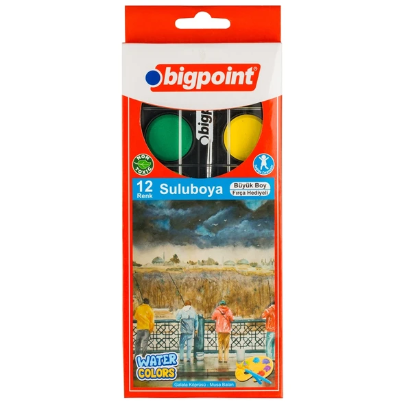 Bigpoint Suluboya 12 Renk - Büyük Boy x 12 Adet ürün görseli 1