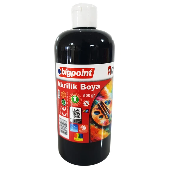 Bigpoint Akrilik Boya 500 gram Siyah ürün görseli 1