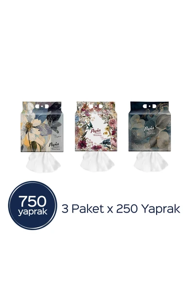 Papia Home Asmalı Havlu 750 Yaprak (3 Paketx250 Yaprak) ürün görseli 1
