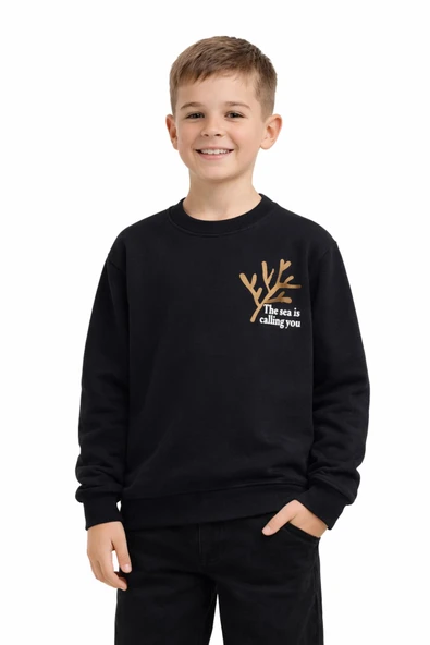 Erkek Çocuk Önü Baskılı Sweatshirt BGL-ST05238 ürün görseli 1