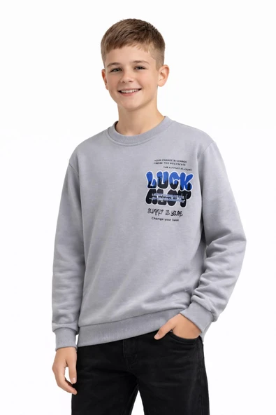 Erkek Çocuk Önü Arkası Baskılı Sweatshirt BGL-ST05237 ürün görseli 1