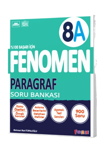 FENOMEN OKUL 8. SINIF PARAGRAF SORU BANKASI (A) / 9786256972391 ürün görseli 1