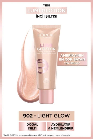 L'Oreal Paris Glotion All-in-one Doğal Işıltı 902 - Light Glow 40 ml Highlighter, Likit Aydınlatıcı ürün görseli 1