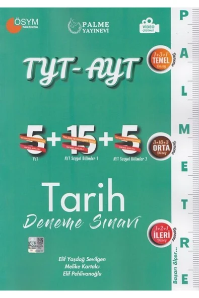 Palme YKS TYT AYT Tarih Palmetre 25 Deneme Sınavı Video Çözümlü Palme Yayınları ürün görseli 1