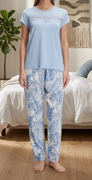 Rahat Kalıp, Esnek Doku: Bicomi Bisiklet Yaka Yazlık Pijama ürün görseli 1