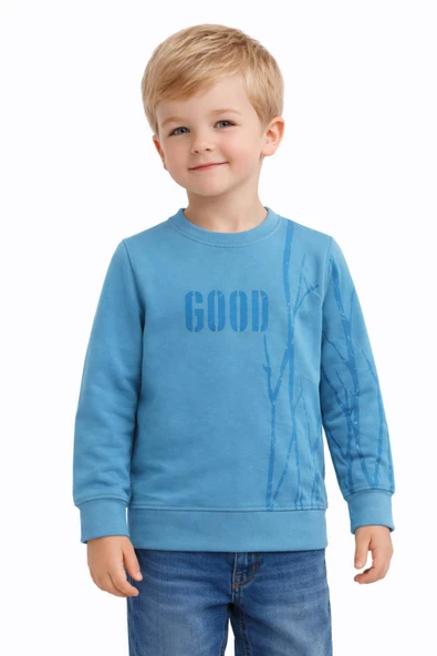 Erkek Çocuk Önü Arkası Baskılı Sweatshirt BGL-ST05241 ürün görseli 1