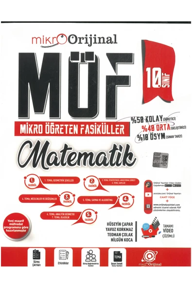 Orijinal Mikro 10. Sınıf Matematik Möf Mikro Öğreten Fasiküller MAARİF MODELİ 2026 ürün görseli 1