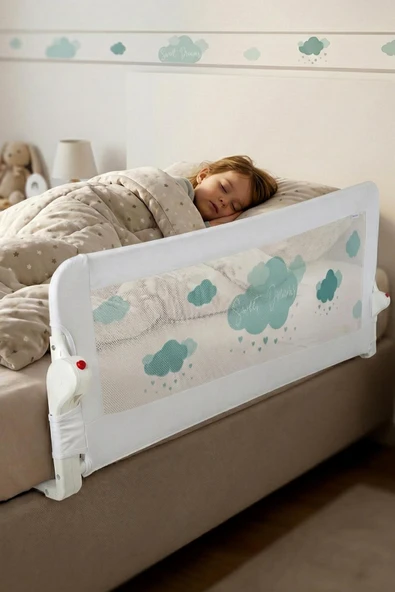 Wellgro Littles 150*48 cm Yeşil Yatak Bariyeri, Çocuk Yatak Korkuluğu ürün görseli 1