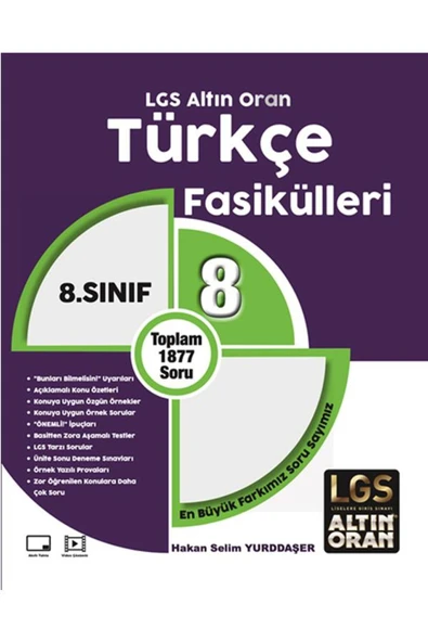 ALTIN ORAN 8.SINIF TÜRKÇE FASİKÜLLERİ (8 FASİKÜL) ürün görseli 1