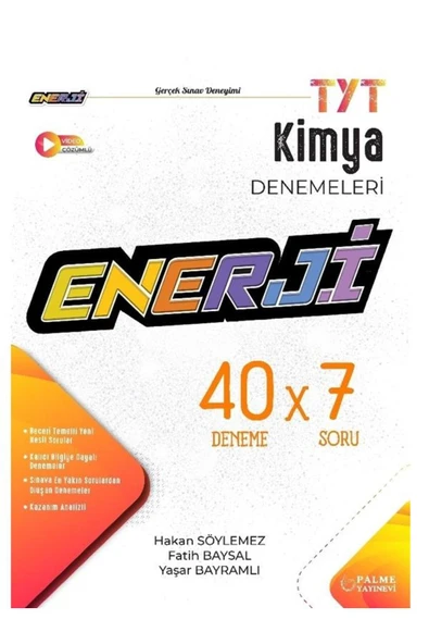 PALME YKS TYT ENERJİ KİMYA 40 X 7 DENEME SINAVI VİDEO ÇÖZÜMLÜ ürün görseli 1