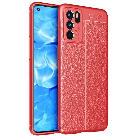 Oppo Reno 6 4G Kılıf Deri Desenli Kamera Korumalı Silikon ürün görseli 1