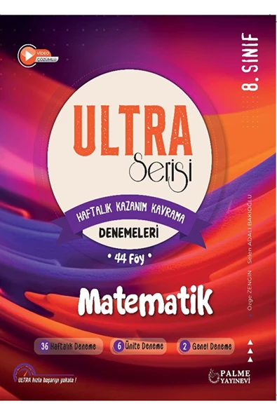 Ultra Serisi 8. Sınıf Matematik Deneme Kitabı (44 Föy) / Palme Yayıncılık / 9786256441194 ürün görseli 1