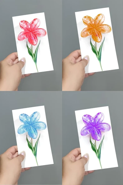 100 Adet Simli Renkli Lotus Toka 8 cm Kına Seti ürün görseli 1