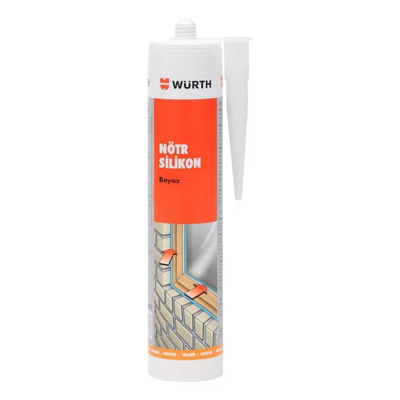 WÜRTH Nötr Silikon Beyaz 310ML | UV Dayanımlı, Kokusuz, Elastik Sızdırmazlık ürün görseli 1