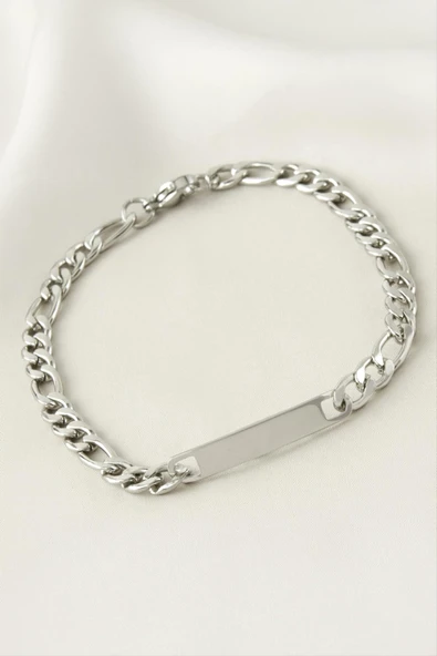 Künye Çelik Bileklik (İsim Yazılabilir) 3 cm - Resim 3