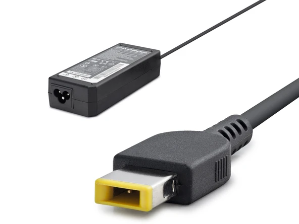 20V 4.5A 90W Laptop Adaptörü - Usb Tip Sarı Kare Uç - IBM Uyumlu - Siyah HD784 ürün görseli 1