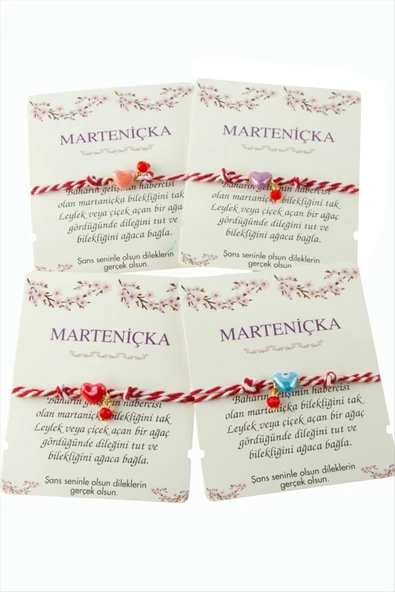 Kalp Cam Boncuk Marteniçka İp Bileklik ürün görseli 1