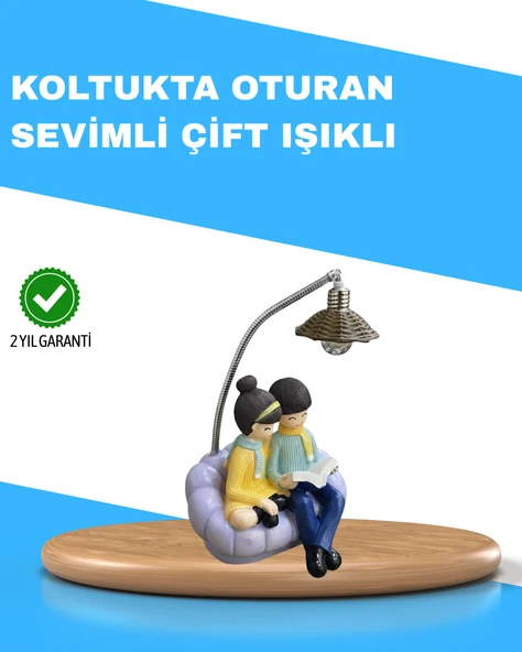 Romantik Çift Temalı Dekoratif Masa Lambası Yumuşak LED Işık ürün görseli 1
