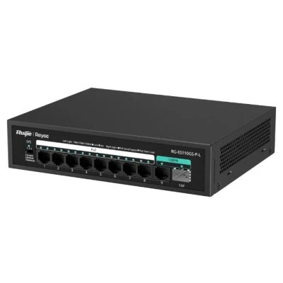 Ruijie Reyee RG-ES110GS-P-L, 10-Port 10/100/1000 Mbps Unmanaged Switch with 8 PoE+ Ports (120W) ürün görseli 1