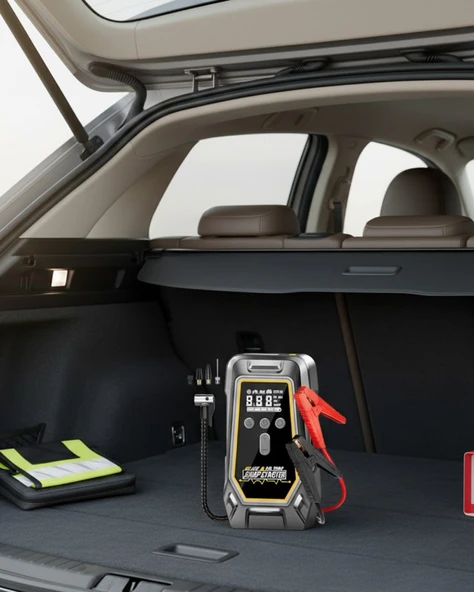 Araçlar İçin Akü Takviye ve Dijital Hava Kompresörü 16000 mAh ürün görseli 1