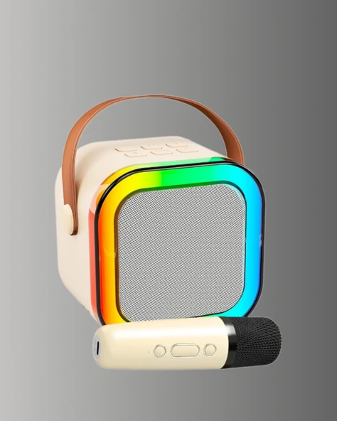 Taşınabilir Karaoke Mikrofon Seti Bluetooth Hoparlörlü - Resim 3