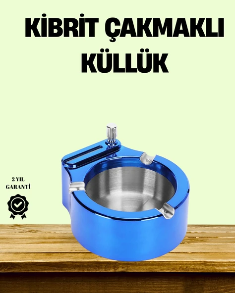 Çakmaklı Küllük Paslanmaz Çelik Şık Masa Aksesuarı ürün görseli 1