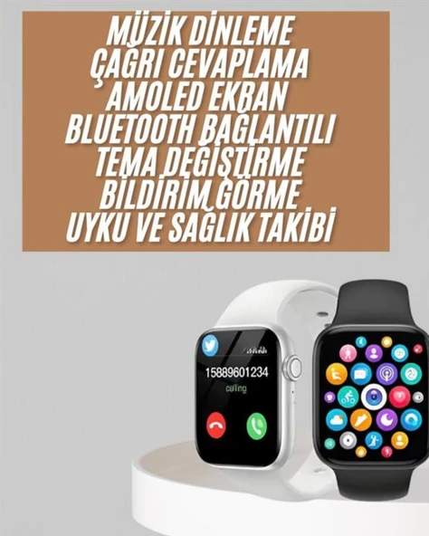1.83 İnç Akıllı Saat Android ve İOS Uyumlu Çağrı Cevaplayabilen Adımsayar GPS Takibi ürün görseli 1