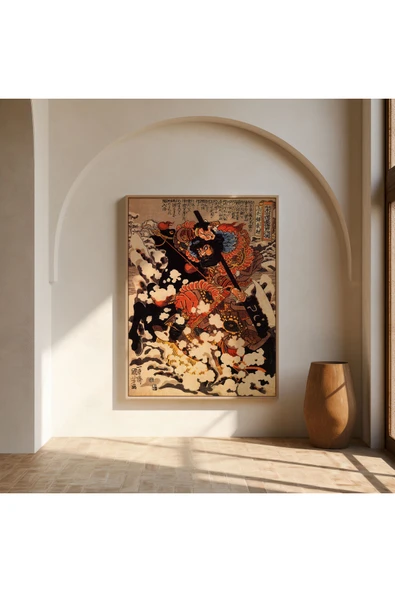 Pegziz Japon Gravür Sanatı Dekoratif Poster 60x90cm. ürün görseli 1
