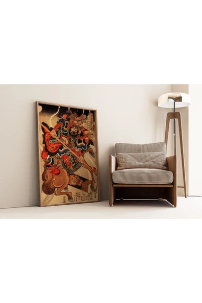 Pegziz Japon Gravür Sanatı Dekoratif Poster 60x90cm. ürün görseli 1