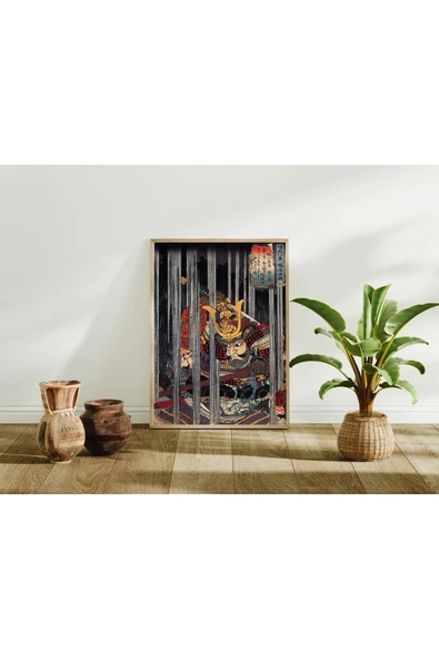 Pegziz Japon Gravür Sanatı Dekoratif Poster 60x90cm. ürün görseli 1