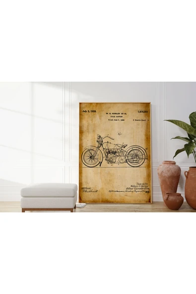 Pegziz Dekoratif Sanatsal Güreş Kaskı Patent Posteri 60x90cm. ürün görseli 1