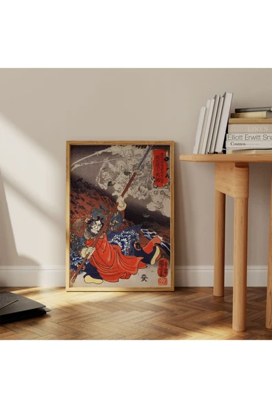 Pegziz Japon Gravür Sanatı Dekoratif Poster 60x90cm. ürün görseli 1