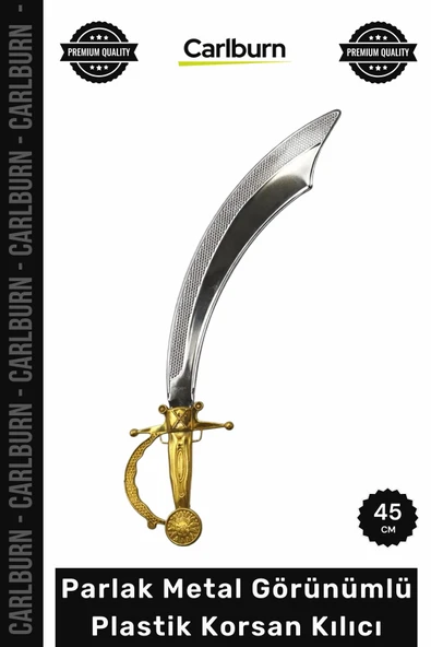 #Hediye Korsan Kostüm Parti Sahne Oyuncak Hediye Parlak Metal Görünümlü Plastik Korsan Kılıcı 45 cm ürün görseli 1