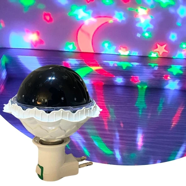 BUFFER® Kristal Gökyüzü Modlu Yıldızlı Hareketli 360 Derece Dönen Kristal Led Ampül ürün görseli 1