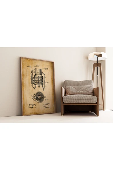 Pegziz Dekoratif Snatsal Viski Distilasyon Makinesi Patent Posteri 50x70cm. ürün görseli 1