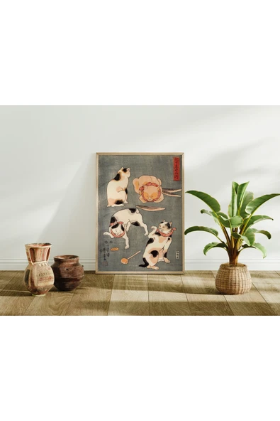 Pegziz Japon Gravür Sanatı Dekoratif Poster 60x90cm. ürün görseli 1