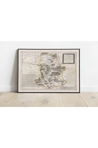 Pegziz Ispanya Toro 1782 Şehir Planı Haritası Sanatsal Duvar Dekorasyon Poster 60x90cm. ürün görseli 1