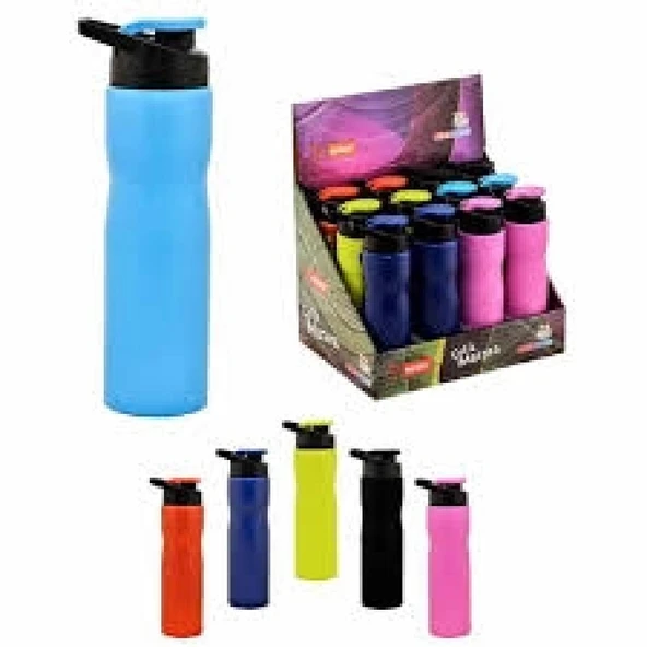 Mikro Mt-2628 Çelik Matara 750 Mm (Siyah- Mor - Mavi- Turuncu- Pembe) ürün görseli 1