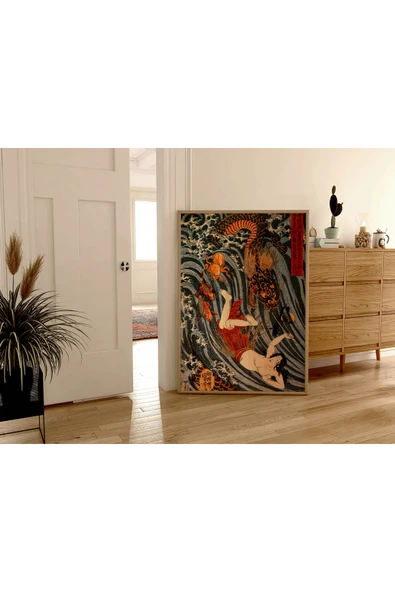 Pegziz Japon Gravür Sanatı Dekoratif Poster 60x90cm. ürün görseli 1