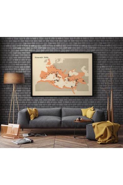 Pegziz Roma Imparatorluğu Haritası Sanatsal Duvar Dekorasyon Poster 60x90cm. ürün görseli 1