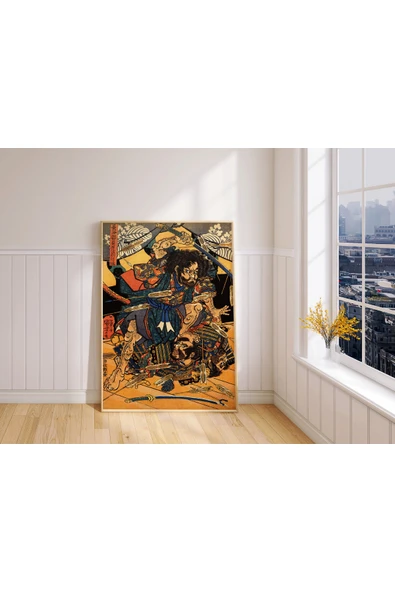 Pegziz Japon Gravür Sanatı Dekoratif Poster 60x90cm. ürün görseli 1